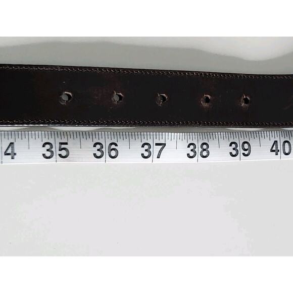 COACH reversible Signature embossed leather dress belt Harness brown 35-39 in - Picture 8 of 8